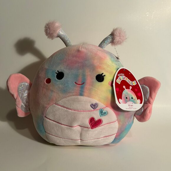 Squishmallows Wren The Butterfly New With Tag 8" With Hearts - Picture 1 of 9